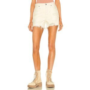 Free People Makai Distressed Cut Off Denim Jean Shorts Womens Size 27 Off White